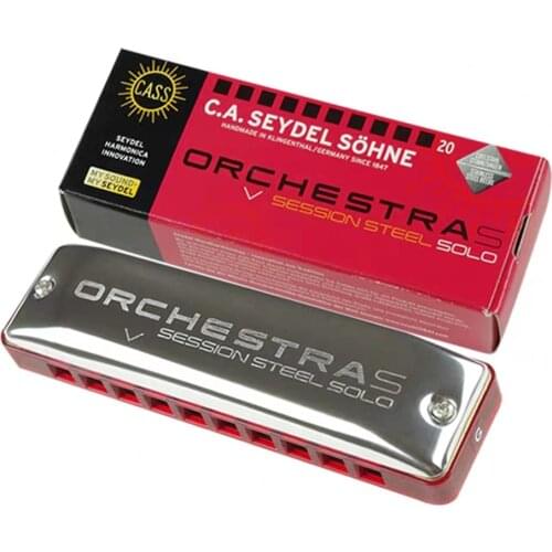 Seydel Orchestra S Blues Diatonic Harmonica 10 Holes Seydel Session Steel Solo Harp Key C Stainless Steel Cover ABS Comb Germany