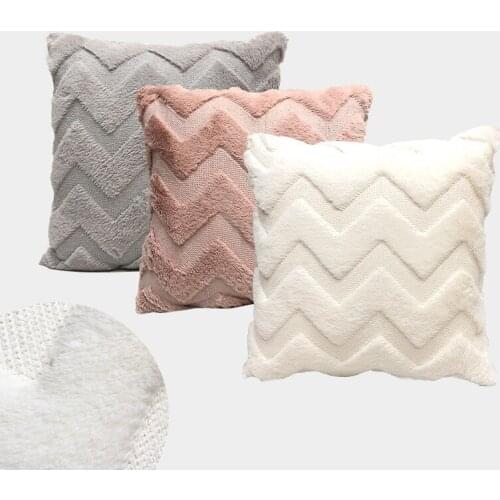 Chic Cushion Cover 43x43cm Home Decoration Geometric Pillow Cover Grey Blue White Soft Pillowcase For Sofa Bed 1pc funda cojin