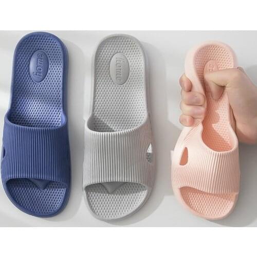 New Summer Shoes Woman Flat Sandals Men Women Indoor Home Slippers Flip Flops Solid Non-slip Bath Slippers Female Shoes