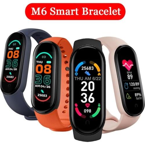 M6 Smart Watch Fitness Bracelet Men Women Smartwatch Bluetooth Heart Rate Sports Fitness Tracker Bracelet for Xiaomi Redmi Apple