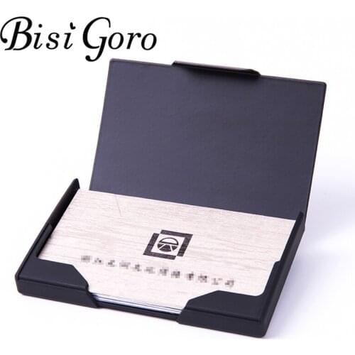 BISI GORO RFID Blocking Smart Wallet Metal Business Card Box 2020 Fashion Name Card Case Different Pattern Credit Card Holder