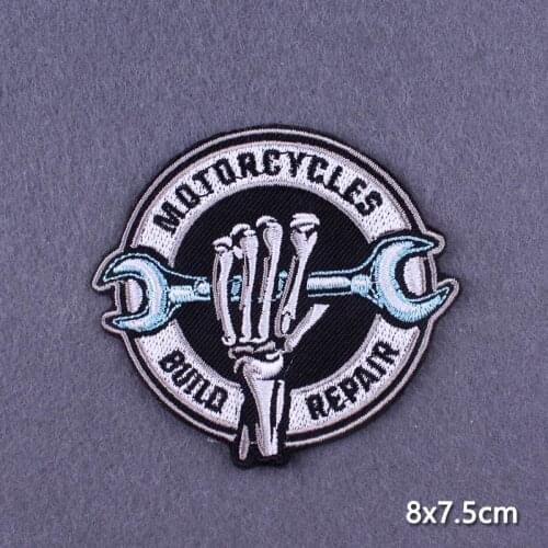 Punk Biker Patch Joker Iron On Patches On Clothes Skull Patches For Jackets Nuclear Radiation Badge Camera Applique Stickers