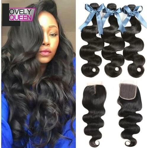 Body Wave Bundles With Closure Brazilian Hair Weave 3 Bundles With Closure Human Hair Bundles With Closure 30 Inch Bundles