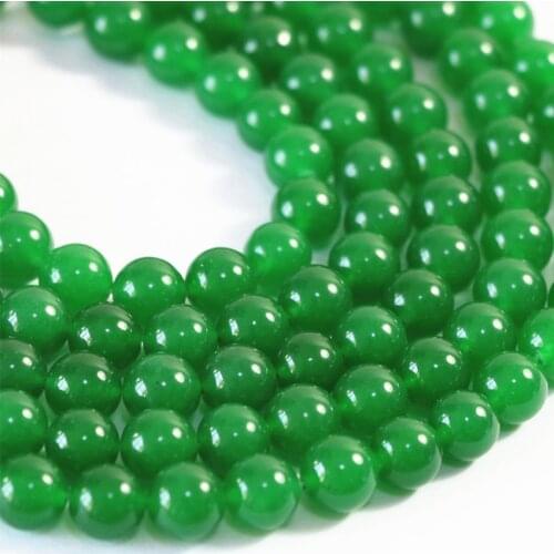 High quality green Malaysia jades round loose stone beads 4 6 8 10 12mm semi-precious chalcedony hot sale diy jewelry 15inch B24