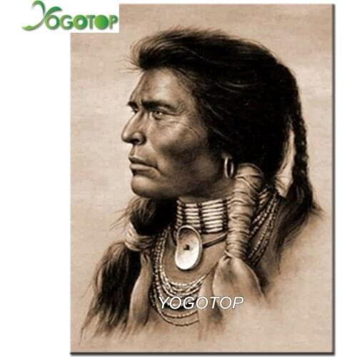 YOGOTOP New 5D DIY Diamond Drawing Cross Stitch Diamond Embroidery Full Mosaic Handicrafts Art Indian man YY962