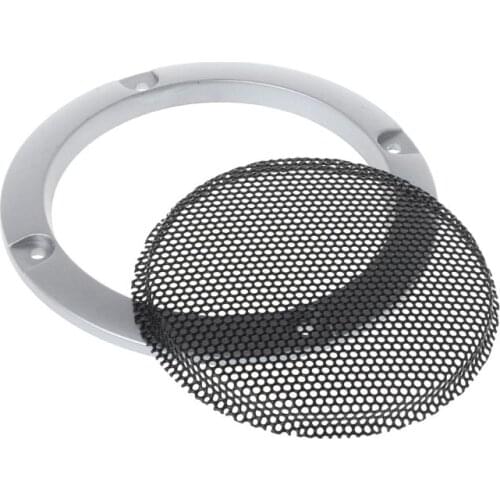 2Pcs 3inch Speaker Net Cover High-grade Gold Silver Mesh Enclosure Plastic Frame Protective Grille Circle Speaker Accessories