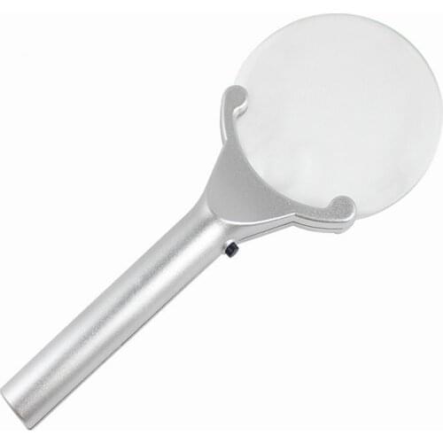 2.5X 6X Reading Glass Handheld Reading Magnifier Portable Magnifying Glass With LED Light Rimless LED Magnifier Loupe Monocle