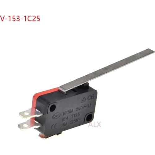 5PCS V-153-1C25 push button tact switch Momentary Micro Limit switches Microswitch Travel switch Long Straight Hinge Lever Type