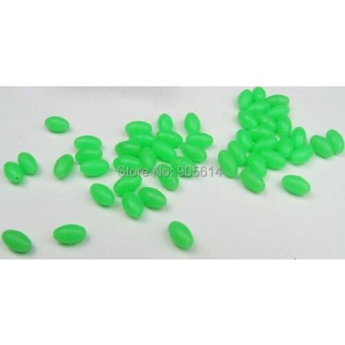 500 Pcs 10X6mm Fishing Fish Hard Glow Bead Tackle Tools Green