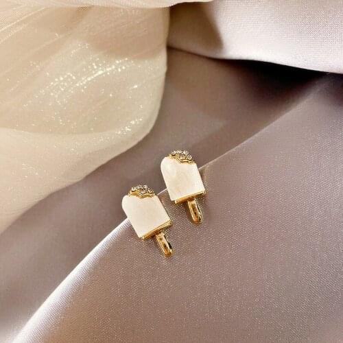 925 Silver Needle Korean Fashion Personalized Ice Cream Stud Earrings Graceful and Petite Ornament Stall Korean Fashion