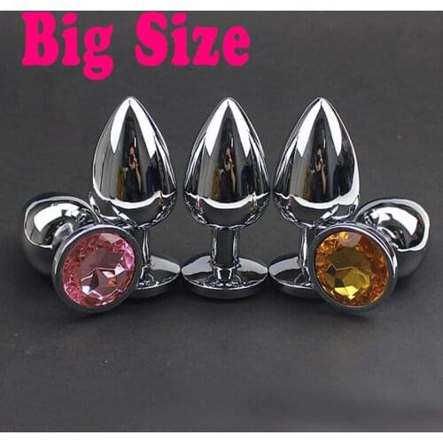 Big Metal Anal Plug Sexy Crystal Jewelry Large Stainless Steel Butt Plug Anus Sex Toys for Women Men Erotic Sex Products Shop