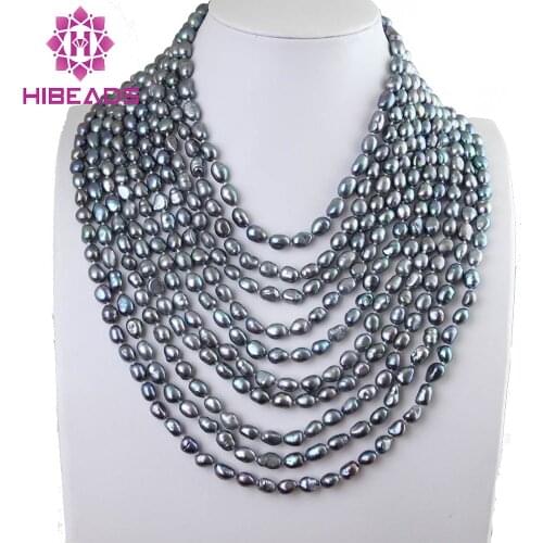 Free Shipping! Sparkling 10 Strands Baroque Freshwater Pearl Necklaces Euramerican Style Fashion Design Hot Sale FP007