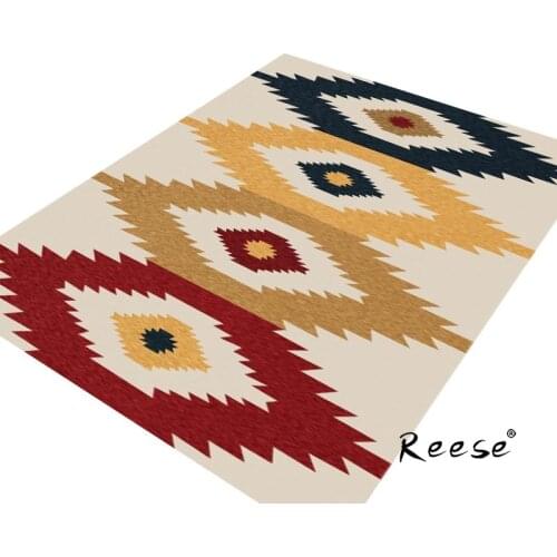 Bohemian Decoration Carpet Printed Floor Area Rug For Living Room Parlor Study Restaurant Anti Slip Bottom Customizable Washable