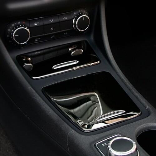 Black Center Console Storage Box Panel Decoration Cover Trim For Mercedes Benz GLA X156 CLA C117 200 220 260 A180 2014-2018