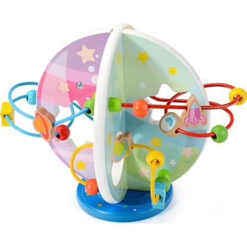 Wooden Counting Circles Bead Abacus Wire Maze Roller Coaster Montessori Educational for Baby Kids Wooden Math Toy