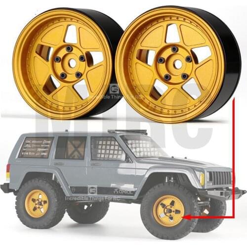 For 1/10 Rc tracked vehicle Trx4 Defender Mustang Rc4wd D90 D110 axial Scx10 90046 Jimny Cfx Vs4 2.2 inch gold metal wheel
