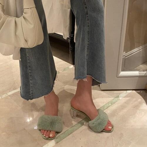 House Outdoor Beach Shoes Woman Home Slippers Flip Flops 2021 Real mink shoes Female Slippers Women fur shoes Slides Sandals