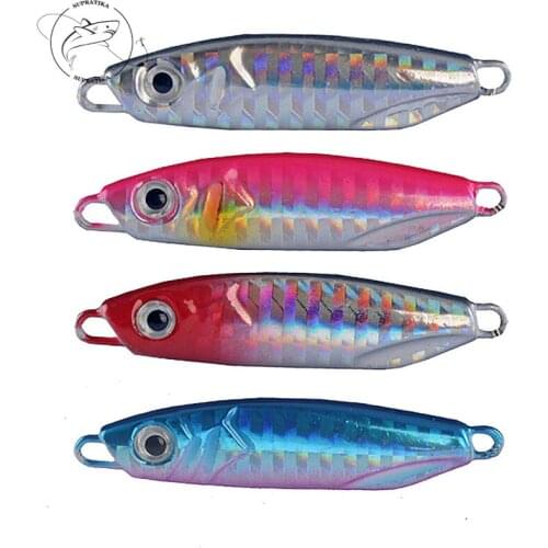 Artificial Iron Plate Hard Bait 3D Eye 4pcs/set Sequins Bionic Bait 5cm/21g 6# Hook Sea Fishing Lure Outdoor Swim bait Lake