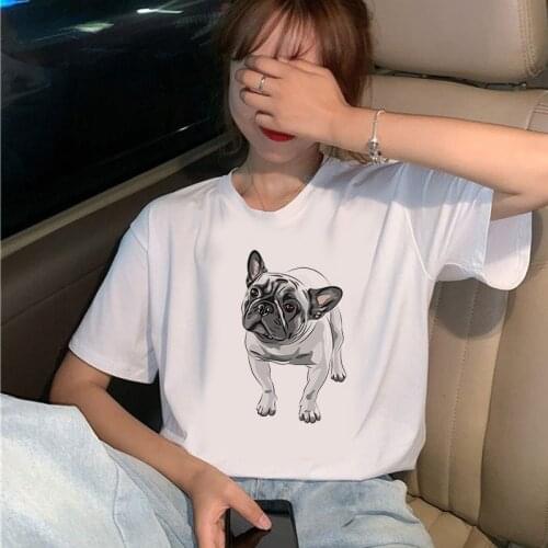 Summer Fashion Women Tops Tee Cartoon Print T-shirt Cute Dogs Tee Shirts Loose Casual Funny Tee Shirts Clothing Femme