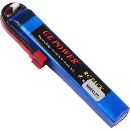 GE Power 2S 3S 7.4V 11.1V 1500mAh 20C Lipo Battery T / SM /XT30 Connector for Electric Water Gun / Mini Airsoft / BB Air Pistol