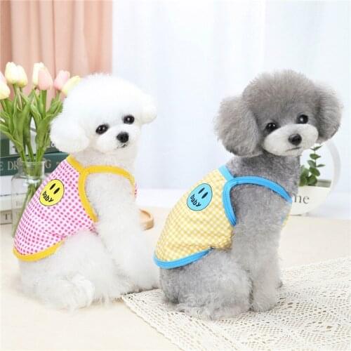 Cute Dog Clothes for Small Dogs Puppy Summer Clothes T-Shirt Vest for Cats Chihuahua French Bulldog Pomeranian Dog Accessories
