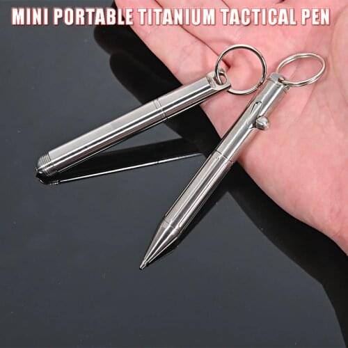 Mini Titanium Tactical Pen Self Defense Outdoor EDC Tool Keychain Pocket Business Writing Pen Collection Metal Pen Gift Box