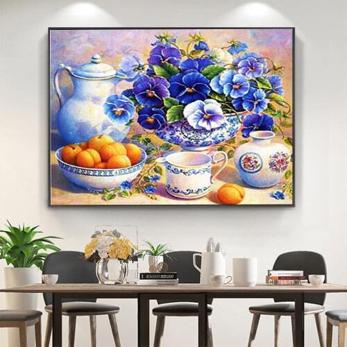 Fruit Strawberry DIY 11CT Cross Stitch Embroidery Kits Craft Needlework Set Cotton Thread Printed Canvas Home Design