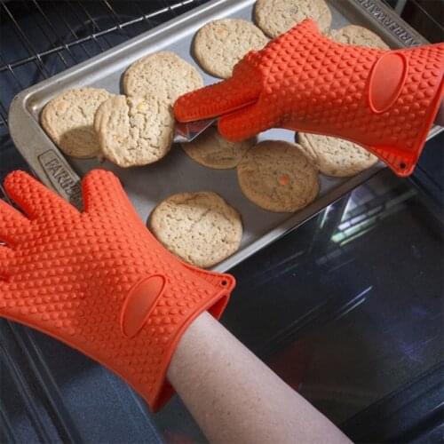 New Silicone Oven Kitchen Glove Heat Resistant Thick Cooking BBQ Grill Glove Oven Mitts Kitchen Gadgets Kitchen Accessories