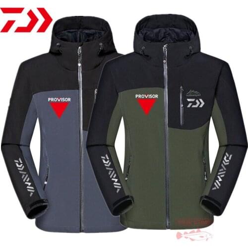 Daiwa 2021 New Warm Coat Fishing Zipper Jacket Male Outerwear Winter Outdoor Camping, Mountain Climbing and Fishing Clothing
