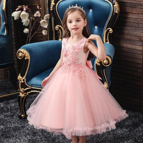 Girls Dress Elegant Princess Dress Summer Dress For Girls Vestidos Wedding Party Dress Children Day Girls Performance Costumes