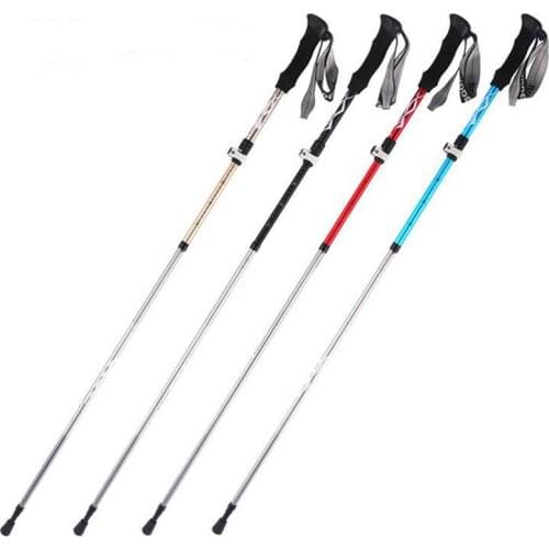 Portable Camping Walking Stick High strength Trekking Pole Folding Hiking cane