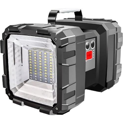 60W Outdoor Charging Portable Solar Work Light Wild Fishing Night Fishing Light Glare Searchlight 500 Meters Flashlight Outdoor