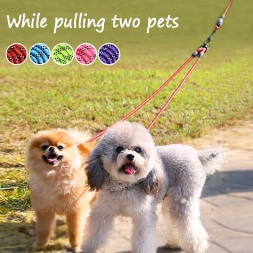 WALK 2 Two Dogs Leash No Tangle Walk The Dog Leash Pet Supplies Pet Leash For Dog Reflective At Night Outdoor Nylon Harness
