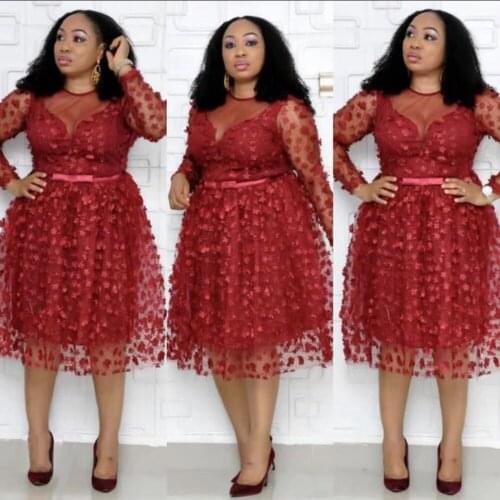 Sexy Lace African Dresses for Women Dashiki Floral African Clothes High Quality New African Gown Skirt Bazin Kenya Africa Dress