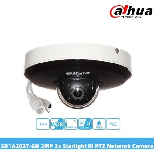 Dahua SD1A203T-GN 2MP 3x Starlight IR PTZ Security Network Camera PoE Port 15m IP66 IVS