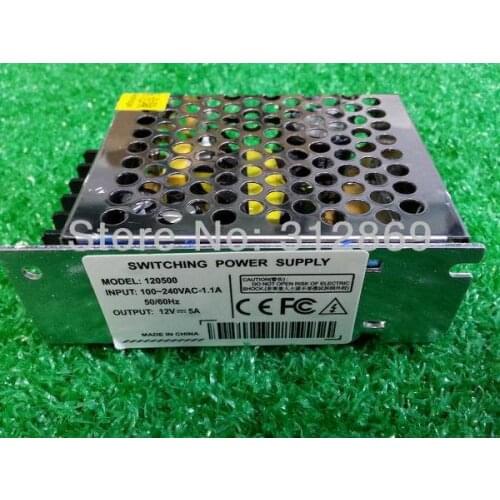 [Seven Neon]Free shipping mini size high quality 100-240V input AC/DC 12V 5A switching power supply