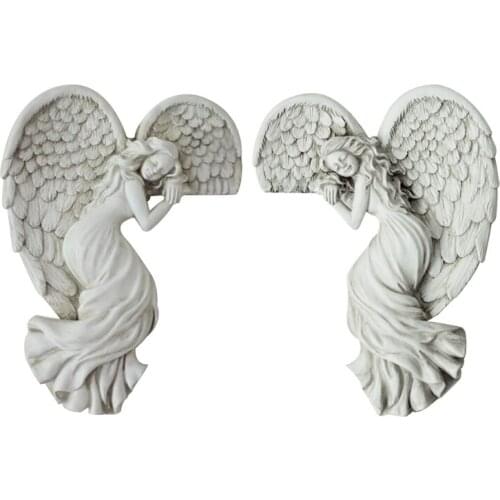 Nordic Creative Right/Left Corner Angel Statue Sculpture Home Wall Ornaments Resin Art Crafts Decoration Gifts