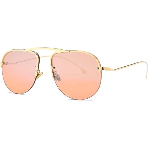 Semi Rimless Sunglasses Women Round Sun Glasses Men Vintage Eyewear for Club and Outdoor Goggles Gafas Oculos Shades 22064DF