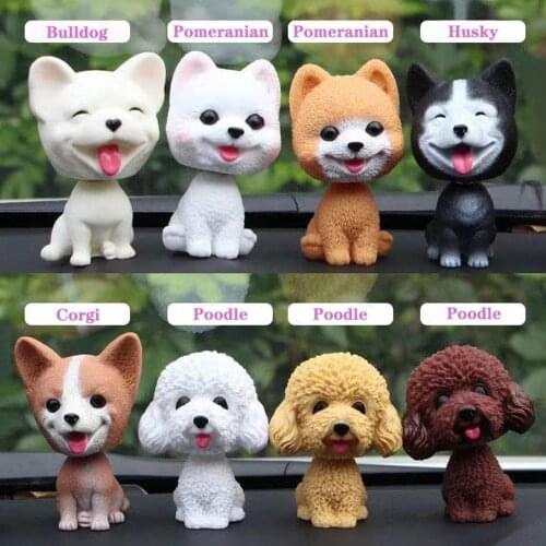 Car Dashboard Decor Nodding Puppy Toys Shaking Head Dog Ornaments Car Bobblehead Dog Toy Wobble Shaking Head Dolls Car Home Room