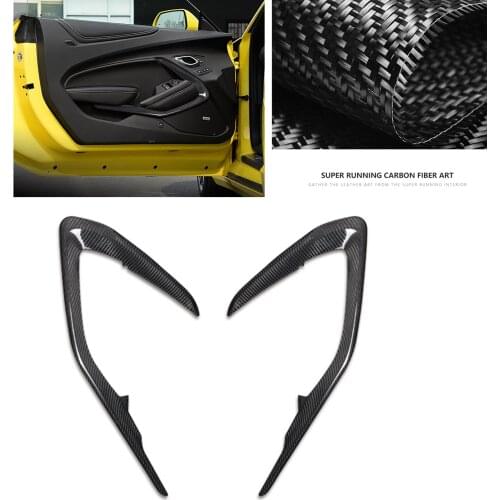 For Chevrolet Chevy Camaro 2016-2021 Interior Door Panel Surround Cover Trim Carbon Fiber LHD Car Frame Strip Sticker