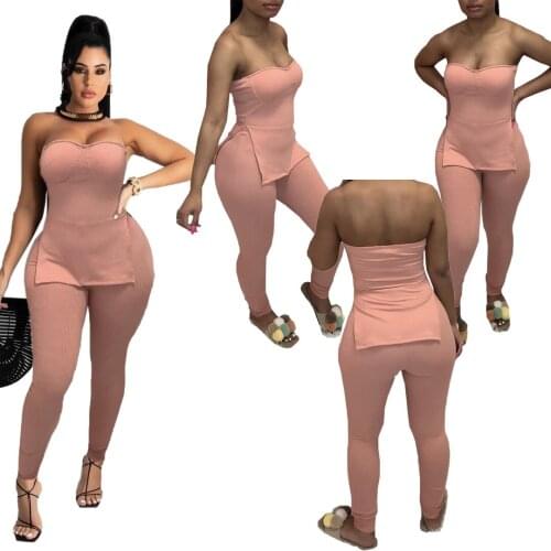 LY007 Ladies fashion two-piece solid color casual jacket with slit pit strip suit