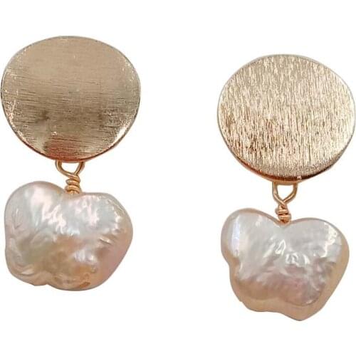 Keshi pearl earring,100% nature freshwater pearl earring ,AAA big butterfly baroque pearl 11x14 mm,925 silver hook