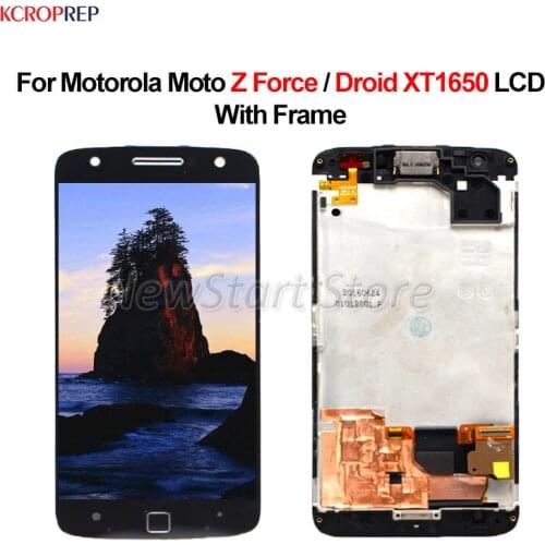 For Motorola Moto Z Force LCD Display Touch Screen Digitizer Assembly 100% New 5.5" For Moto Z Force Droid XT1650 lcd With Frame