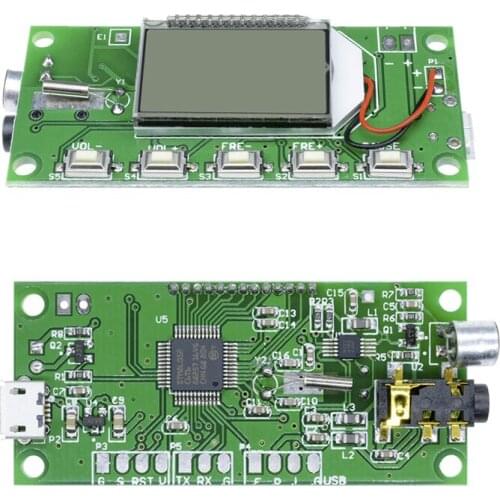 LCD FM Radio Wireless Microphone Stereo Transmitter Receiver Module DSP PLL 87-108MHZ with Display