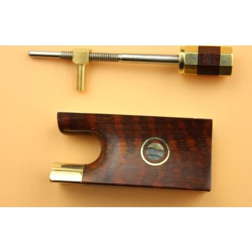1 set new high quality 4/4 snake wood violin bow frog copper parts with screw