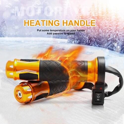 1pair 12v Motorcycle Handlebar Electric Hot Heated Handle Grips 22mm Moto Modified Handlebar Keep Warm In Winter Dropshipping