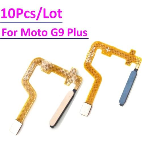10Pcs/Lot，New Home Button FingerPrint Touch ID Sensor Flex Cable Ribbon Replacement Parts For Motorola Moto G9 Plus