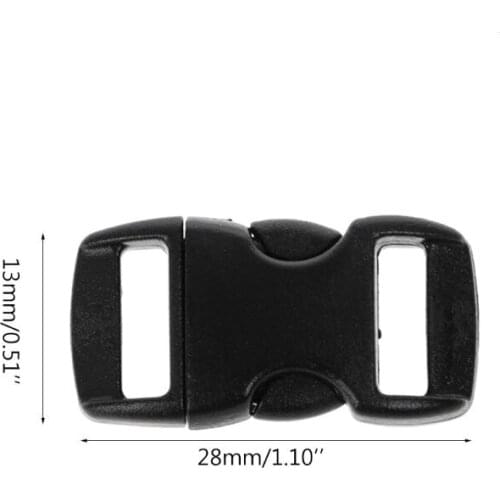 10PCS Buckles For Umbrella Paracord Bracelets Black Side Release Buckles
