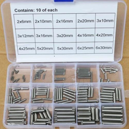 150Pcs 304 Stainless Steel 2mm 3mm 4mm 5mm 6mm Dowel Pin Rod With Knurl