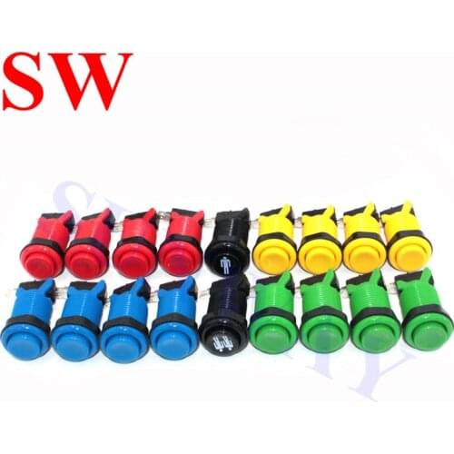 18PCS/Set Happ Style Arcade Buttons with Micro Switches Push Button for Jamma MAME Games Parts 28mm Mounting Hole